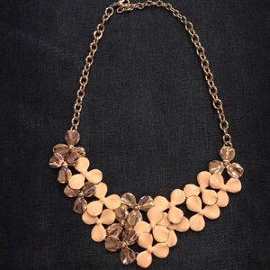 Blush and gold floral statement necklace